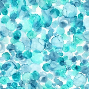turquoise watercolor bubbles