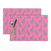 Giraffe Half-Drop Pink Green