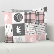 Fearfully and Wonderfully Made Patchwork Fabric || Pink Moose , Grey, mint (90) C20BS