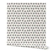 grey pitbull faces fabric - dog fabric, dog breed fabrics - cream