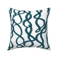 Infinity brush strokes teal on white large scale