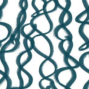 Infinity brush strokes teal on white large scale