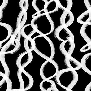 Infinity brush strokes white on black large scale