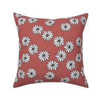 Little sprinkles daisy garden boho spring daisies in trend colors stone red