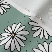 Little sprinkles daisy garden boho spring daisies in trend colors sage green