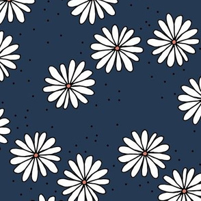 Little sprinkles daisy garden boho spring daisies in trend colors navy blue 