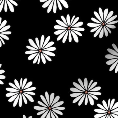 Little sprinkles daisy garden boho spring daisies in trend colors black white orange