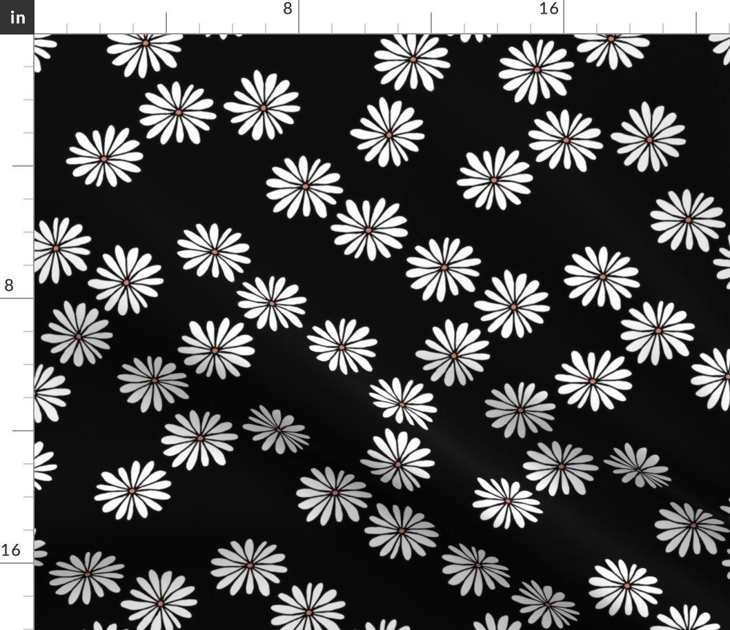 Little sprinkles daisy garden boho spring daisies in trend colors black white orange