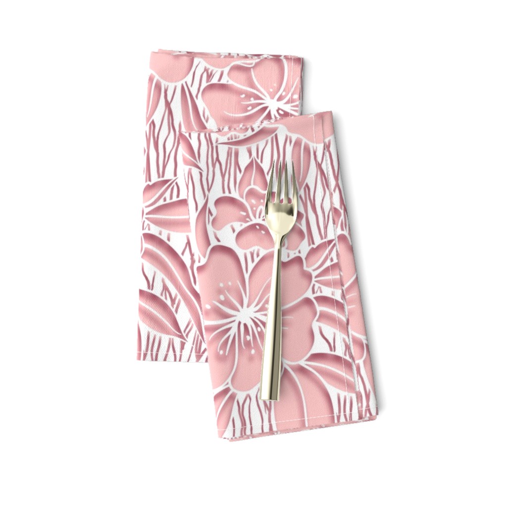 Paper Cutting Floral Pink White