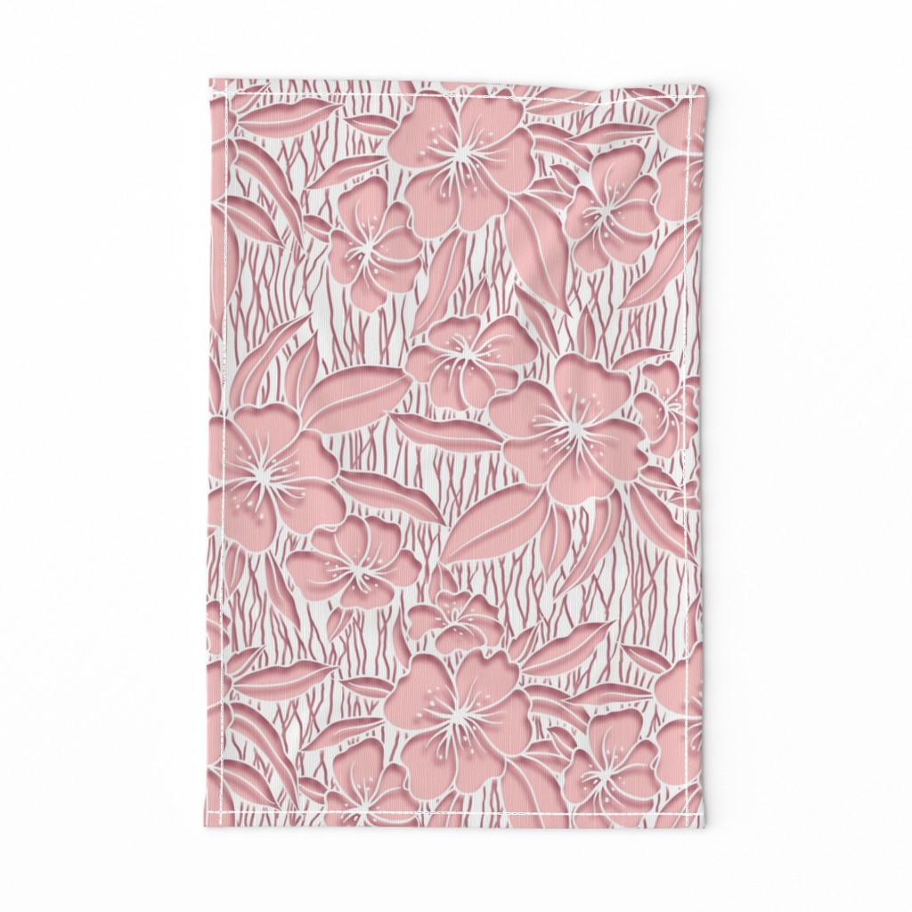 Paper Cutting Floral Pink White