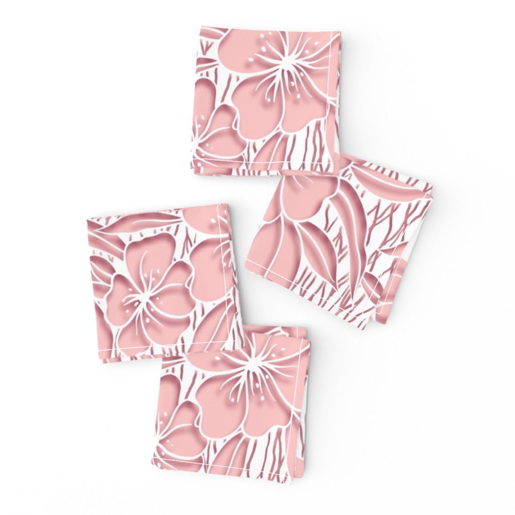 Paper Cutting Floral Pink White