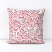 Paper Cutting Floral Pink White