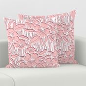 Paper Cutting Floral Pink White