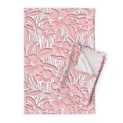 Paper Cutting Floral Pink White