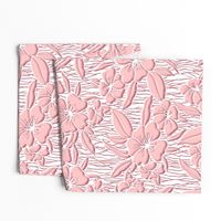 Paper Cutting Floral Pink White