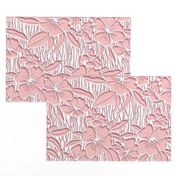 Paper Cutting Floral Pink White