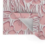 Paper Cutting Floral Pink White