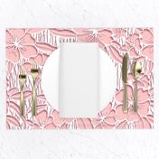 Paper Cutting Floral Pink White