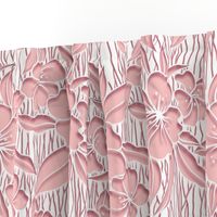 Paper Cutting Floral Pink White