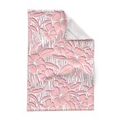 Paper Cutting Floral Pink White