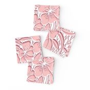 Paper Cutting Floral Pink White