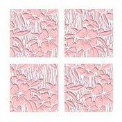 Paper Cutting Floral Pink White