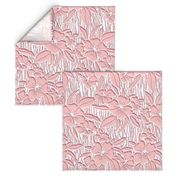 Paper Cutting Floral Pink White