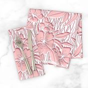 Paper Cutting Floral Pink White