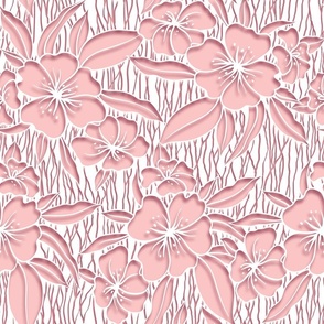 Paper cutout floral pink large scale