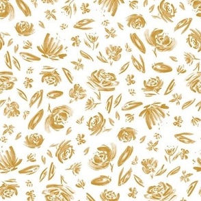 Gold Watercolor Flowers