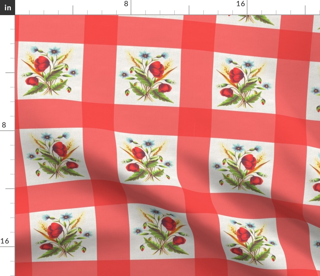 VINTAGE TABLECLOTH - FARMHOUSE KITCHEN COLLECTION (RED)