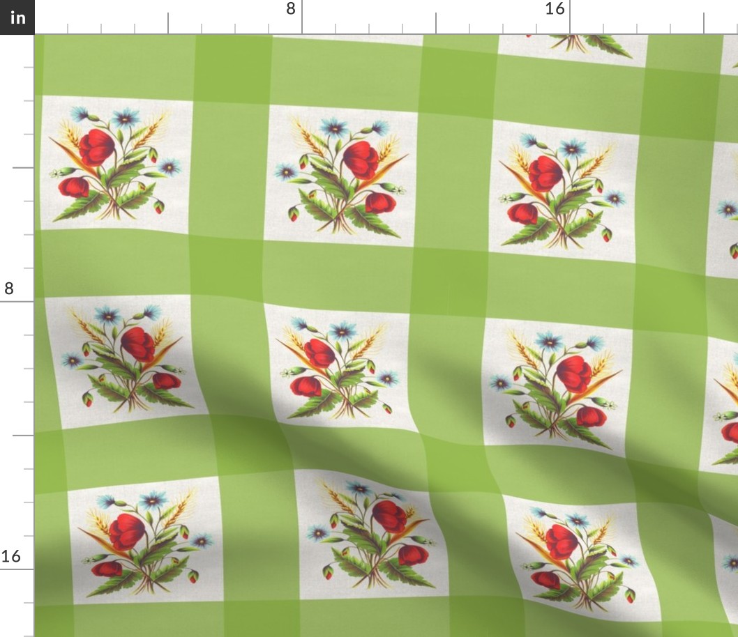 VINTAGE TABLECLOTH - FARMHOUSE KITCHEN COLLECTION (GREEN)