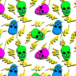 80s skulls on white