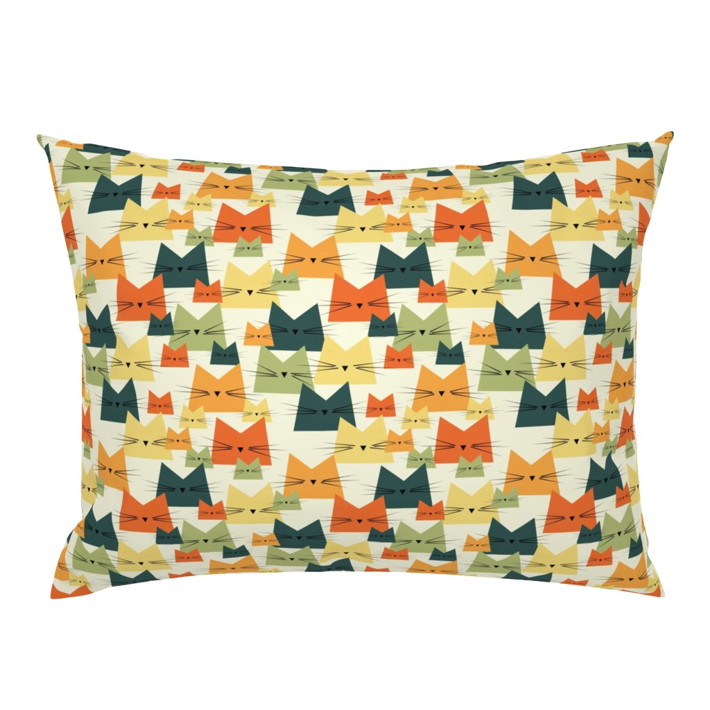 cats - nala cat vintage - geometric cats - cats fabric