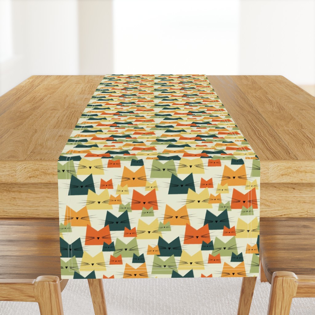 cats - nala cat vintage - geometric cats - cats fabric