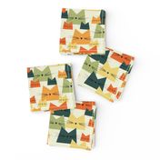 cats - nala cat vintage - geometric cats - cats fabric