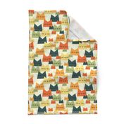 cats - nala cat vintage - geometric cats - cats fabric