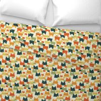 cats - nala cat vintage - geometric cats - cats fabric