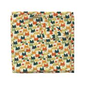 cats - nala cat vintage - geometric cats - cats fabric