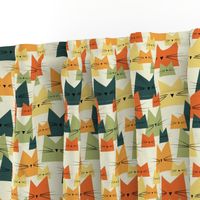 cats - nala cat vintage - geometric cats - cats fabric