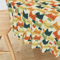 cats - nala cat vintage - geometric cats - cats fabric