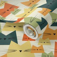 cats - nala cat vintage - geometric cats - cats fabric