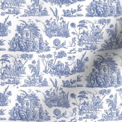Marseilles Toile ~ Willow Ware Blue and White ~ Mask Template 10 x 12 inches x 12 Cut and Sew  