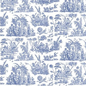 Marseilles Toile ~ Willow Ware Blue and White ~ Mask Template 10 x 12 inches x 12 Cut and Sew  