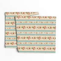 Belvedere Floral Stripe ~ Mask Template 10 x 12 inches x 12 Cut and Sew 