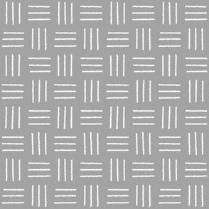 mudcloth basket weave white on gray