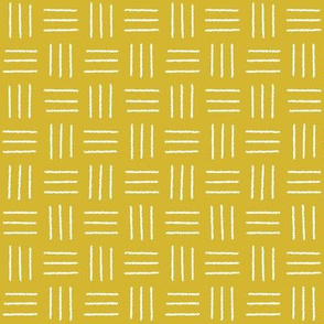 mudcloth basket weave white on mustard