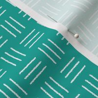 mudcloth basketweave white on teal