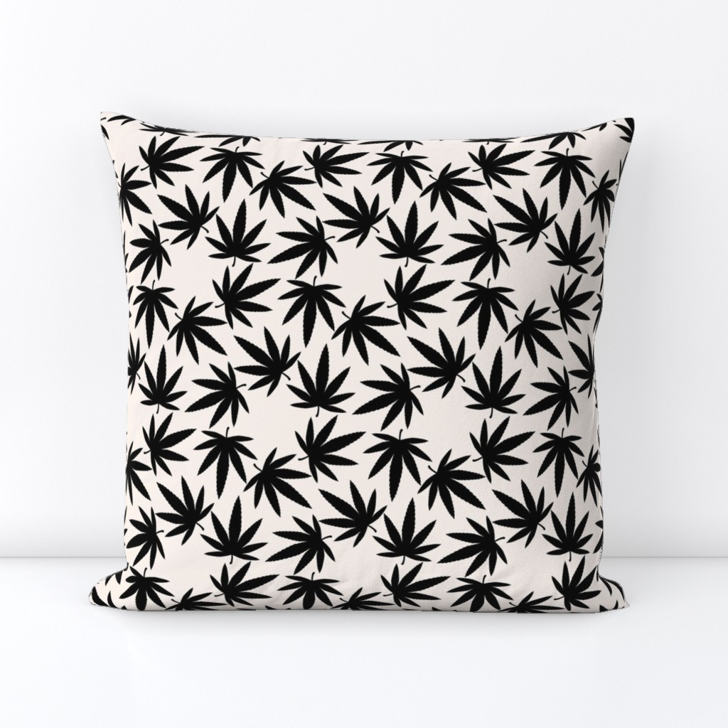 ★ SPINNING WEED ★ Black on Ivory White - Large scale / Collection : Cannabis Factory 1 – Marijuana, Ganja, Pot, Hemp and other weeds prints