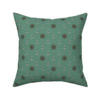 Ships Anchors & Wheels Sea Green